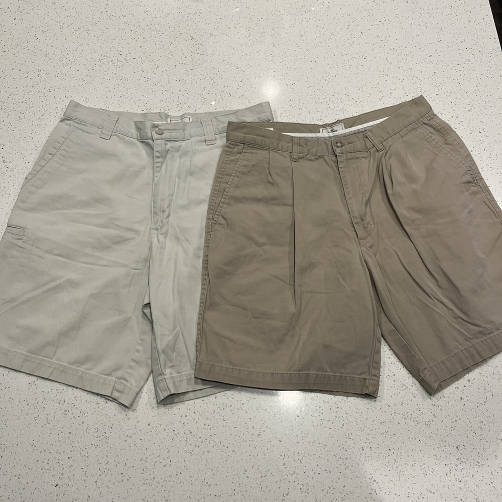Dockers Men's Lot of 2 Chino Shorts Beige/khaki 34 Waist